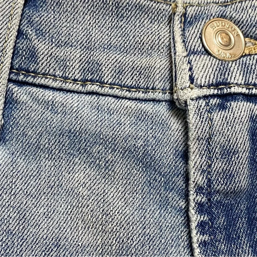 Hudson Light Wash Distressed Slim Straight Jeans, Size 34